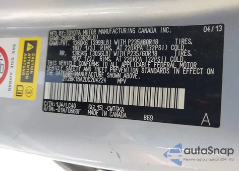 2013 Lexus Rx 350 из США, поврежденный, VIN 2T2BK1BA2DC204224